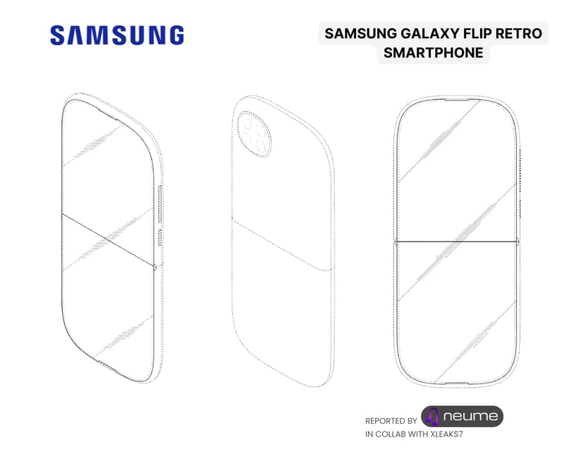 Samsung Galaxy Flip Retro Drawings
